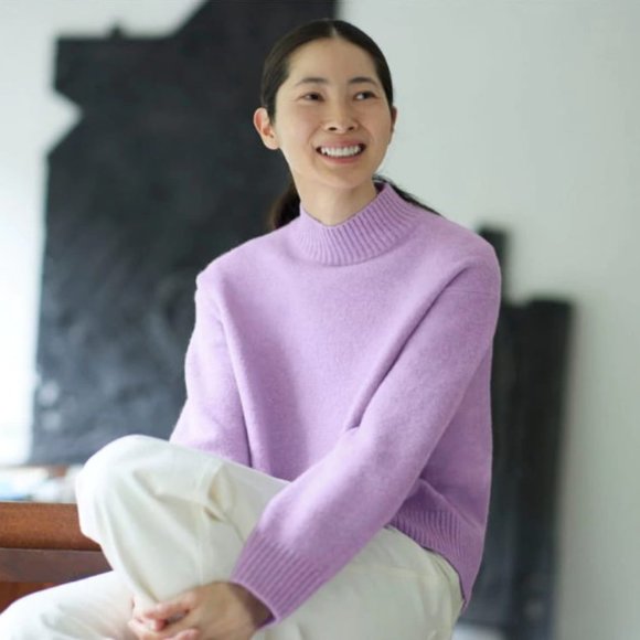 Teal Warm Mockneck Uniqlo Sweater - Picture 1 of 6